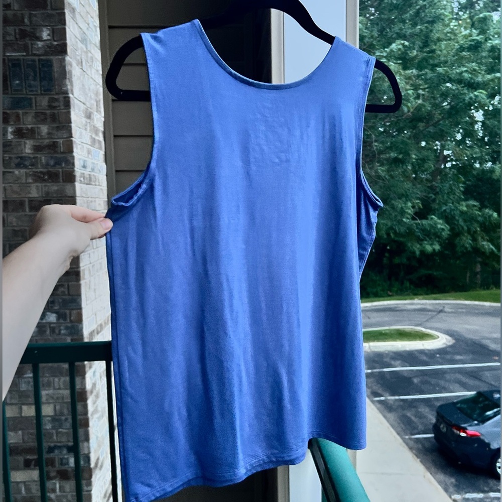 🆕 ✨🫐 State of Day Blue Tank Top XS Stretch Summer Sleeveless Loungewear Chic - Picture 4 of 7